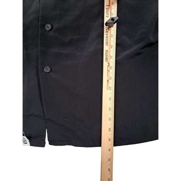 Silver Point Authentic Original Men's Polyester Button-Up Shirt Black with Fire - Picture 4 of 8
